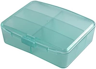 Akoak 1 Pack Pill Organizer, Mini 6 Compartamento de Plástico Caixa de Armazenamento, Caixa de acabamento para armazenamento