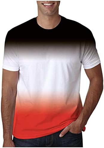 camiseta de manga curta de verão tianyafod para homens gradiente de moda gripul -pecão túnica top de túnica plus size camisetas