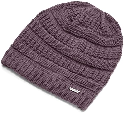 Gorro maduro e macio feminino e maduro e malha - gorro de malha de cabo elegante para o outono de inverno clima