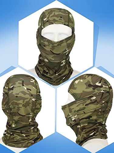 3 peças Balaclava Proteção UV Máscara facial da camufla