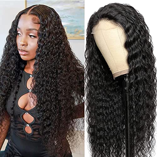 Perucas dianteiras de renda transparente de 28 polegadas para mulheres negras 4x4 Water Water Wig Human Human Virgin Virgin Wet