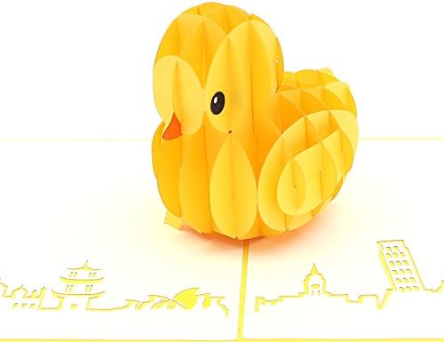 Card Pop Up Duck Liif Rubber Duck, cartão pop -up de pato 3D, cartão pop -up para todos os ocasionais, aniversário,