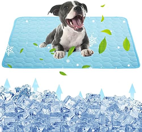 Cães de verão, manto de seda de gelo de pet gelo para gatos para gatos, cobertor de resfriamento, para camas/canis/sofás/assentos/pisos