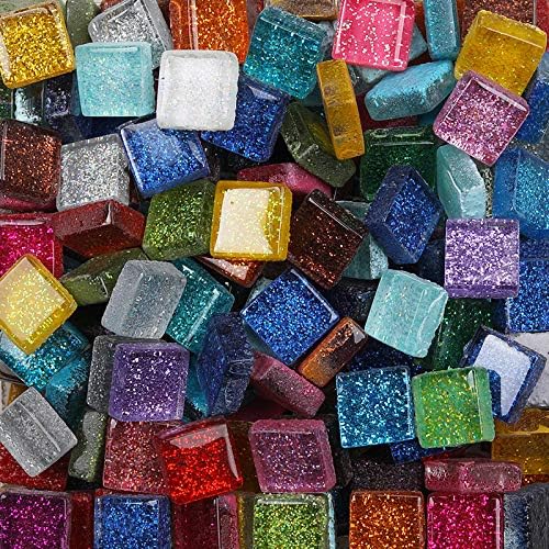 Telhas de mosaico ladrilhos de vidro colorido misturados Brilho Mosaico de vidro Mosaico Pedaços de cristal de cristal quadrado