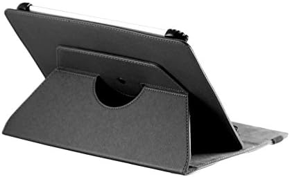 Capa de couro de couro falso de Navitech Black com 360 suporte de rotação compatível com o Archos Arnova Gbook