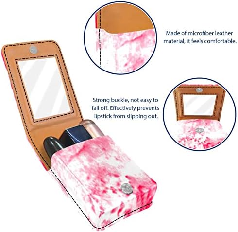 Caso de batom de Oryuekan, bolsa de maquiagem portátil fofa bolsa cosmética, organizador de maquiagem do suporte do batom, abstrato de arte rosa Splash Art