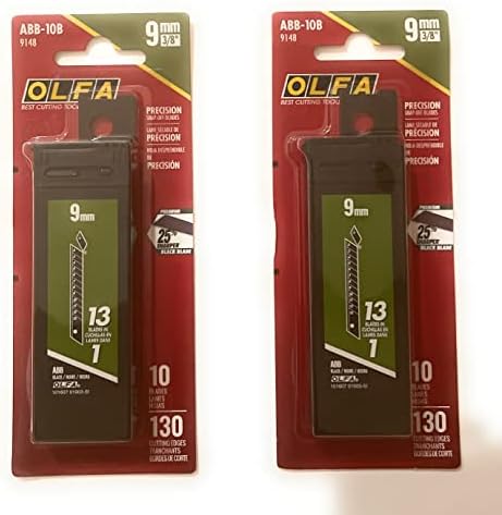 OLFA 9148 ABB-10B 9mm Ultrasharp Black Snap-off Blade, 10-Pack
