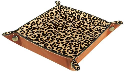 Caixas de armazenamento Muooum Pequenas, padrão de leopardo, organizador de armazenamento de desktop de bandeja de manobrista