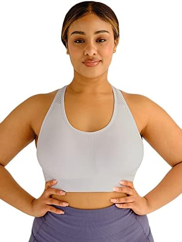 Sob controle, sutiãs esportivos de tamanho grande para mulheres suportam suportes sem costura Racerback White/Black Sports Bra Yoga Bras