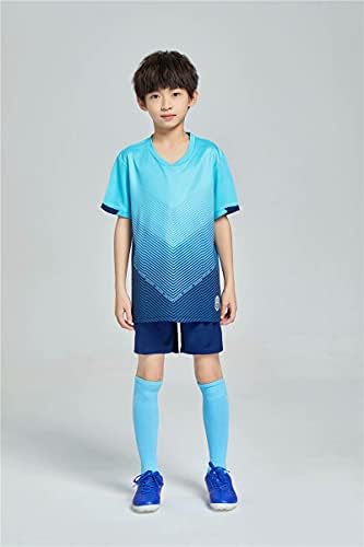 HiHeart Boys Camiseta rápida de manga curta e shorts de malha de malha Conjunto de futebol