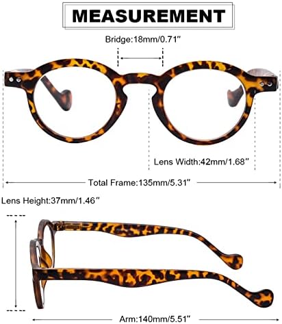 5 óculos de leitura de embalagem homens mulheres retro redondos de primavera leitores leves +2.25 Óculos presbitópicos confortáveis