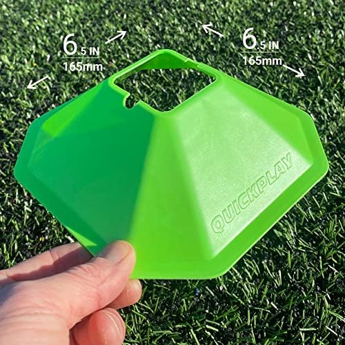 Cones de futebol Quickplay - Conjunto de 20 | Cones esportivos compactos altamente visíveis