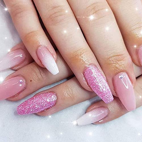 Millenium Nails Competition Dicas de unhas brancas, dimensionadas recentemente para um ajuste mais fácil, adequado para salão ou uso doméstico, pacote de 50 dicas - duo