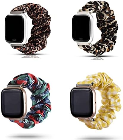 Eeom Hair Ring Scrunchie Elastic Band para Fitbit Versa Smart Watch Fashion Women Substituto Strap Fabric Pulset