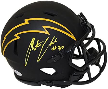 Austin Ekeler autografou a Los Angeles Chargers Eclipse Mini capacete PSA 34689 - Mini capacetes autografados da NFL