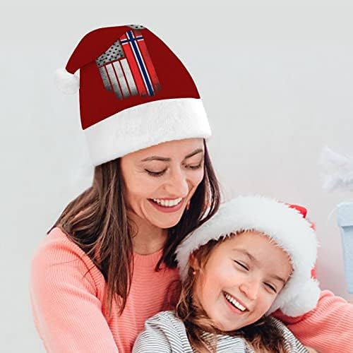 Vintage USA Noruega Bandeira Chapéu de Natal Papai Noel Hats de Natal engraçados Chapéus de festa de férias para