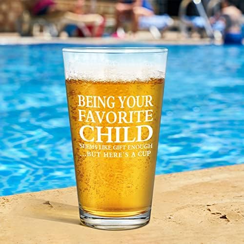 Engraçado ser seu copo de cerveja infantil favorito, presente de vidro de cerveja para o dia das mães aniversário de aniversário de