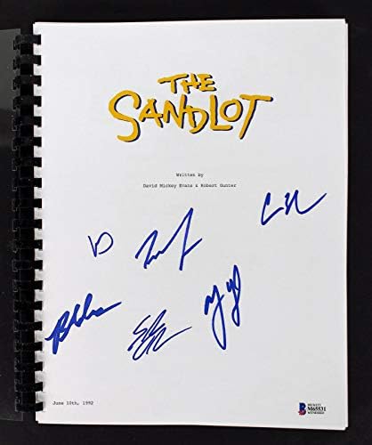 O Guiry Sandlot, Leopardi, Adams +3 Script de filme assinado Bas testemunhado