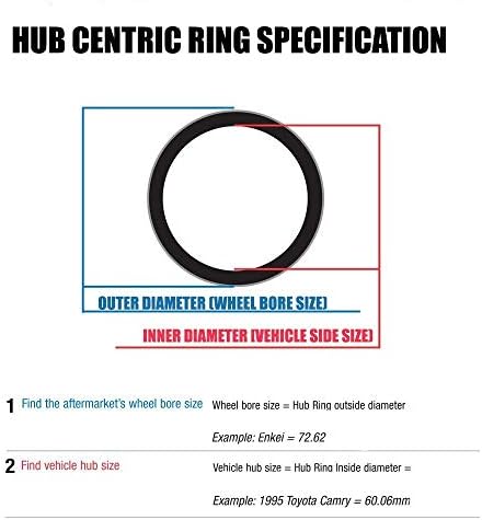 Conjunto de anel centrado no hub de 66 mm de furo od a 54,1 mm ID do cubo compatível com Toyota Mazda Prism