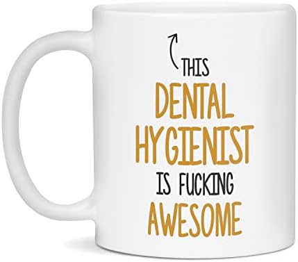 Este higienista dental é incrível e rude caneca higienista dental, branca de 15 onças