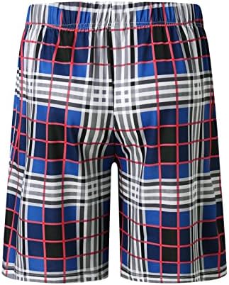 Men's Summer 2-Pieces Plaid Impresso Camisetas de manga curta e calças de calças com bolsos Mens Slim Fit Lood Suit