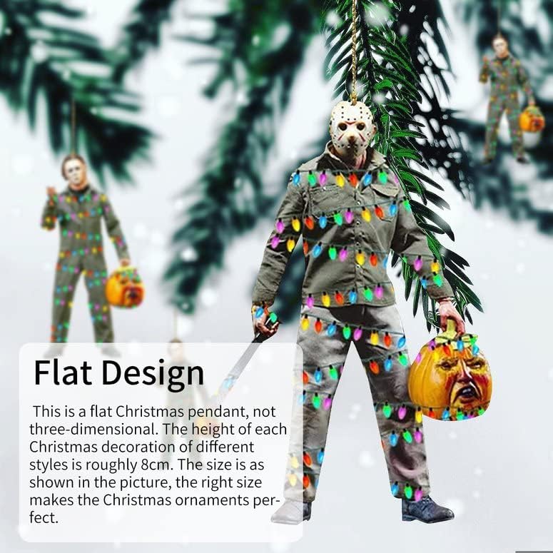 Ornamentos pendurados do fnSCar Personagens de Halloween de acrílico Atmosfera festiva layout de árvore de natal