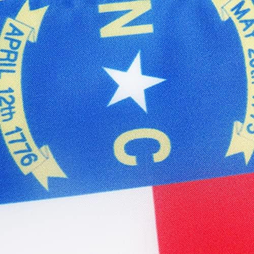 Pacote de 10 pacote de 8x5 polegadas Estado da Carolina do Norte Bandeiras de ondulação de mão finas de mão, bandeira de