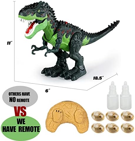 BFUNTOYS Toys de dinossauros de controle remoto para crianças 3-5 5-7 8-12, Big RC Robot Robot T-Rex Toys de dinossauros,