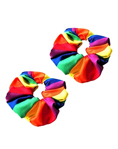 Rainbow Hair Scrunchies listrado Rainbow Ponytailt Holder Pride Rainbow Hair Ring Tie Jhp20