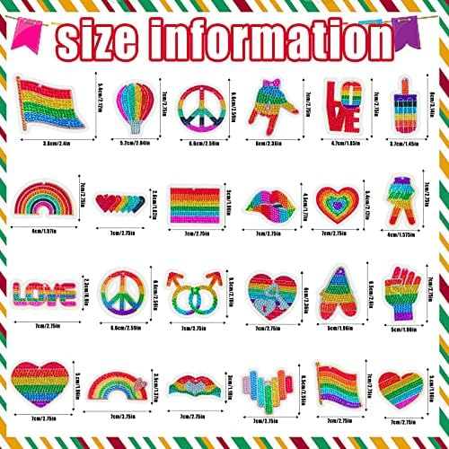 Xefinal 24 PCs LGBT GAY DIA DIA DIANTENTE DIAMENTO DIAMENTO KIT TELHOS DE PINTURA DO