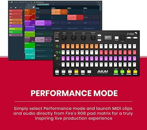 Akai Professional Fire - Controlador MIDI USB para FL Studio com RGB Clip / Drum Pad Matrix e FL Studio Fruty Edition Software