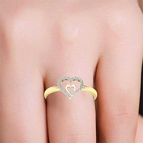 2023 Novo Diamond Love Gif Ring Engajamento criativo Senhoras de jóias de coração para coração 1 anel 1 anel