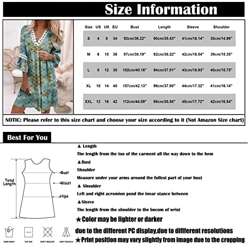 Vestidos de verão femininos de COTECRAM 2023 Casual V pescoço de manga curta de manga curta Lace White Flowy Dress Holiday A-Line Swing Boho Dress