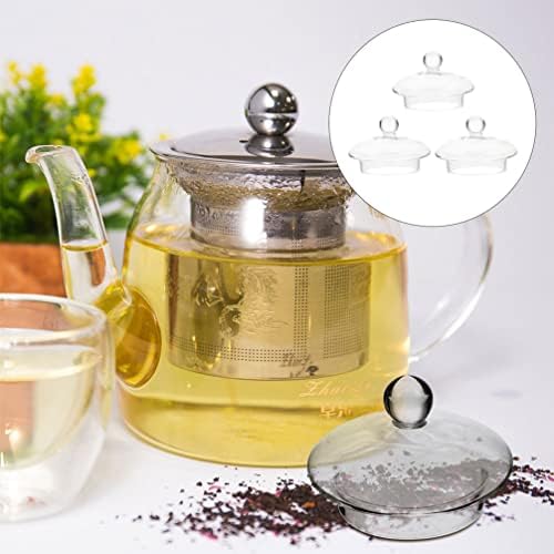 Hemoton Glass Tea Infuser 6pcs Tule de beluda de tampa de vidro de vidro Tampa de vidro de vidro Tapinha de chá de chaleira