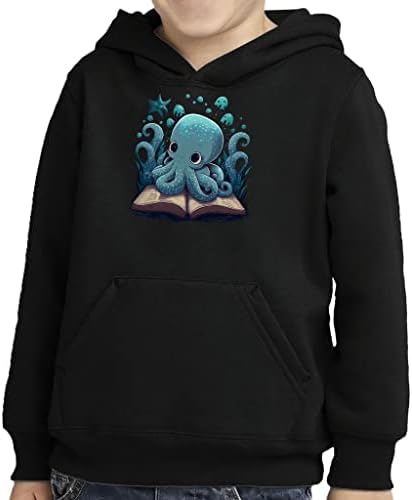 Capuz de pulôver do desenho de Octopus Design - Hoodie de lã de esponja gráfico - capuz de arte para crianças