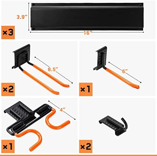 TVKB 48 Aço de armazenamento de garagem para jardim Organizador e organizador de armazenamento Organizador de parede