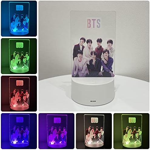 Mercadoria BTS KPOP Night Light | Lâmpada de cabeceira de cabeceira do BTS Merch | 3 projetos diferentes com 7 mudanças de cor
