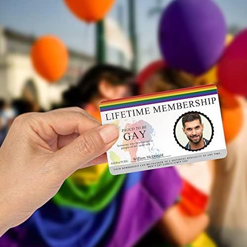 Cartão de identificação LGBT personalizado Crachá de orgulho gay personalizado com cartão de carteira de cordão arco -íris, presente
