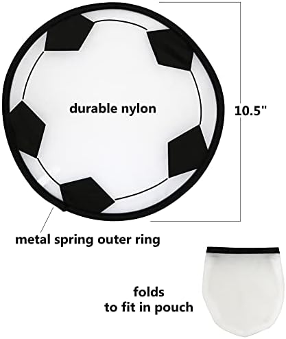 Iconikal Disco de bolso voador dobrável, futebol de futebol, 10,5 polegadas, 10-pacote