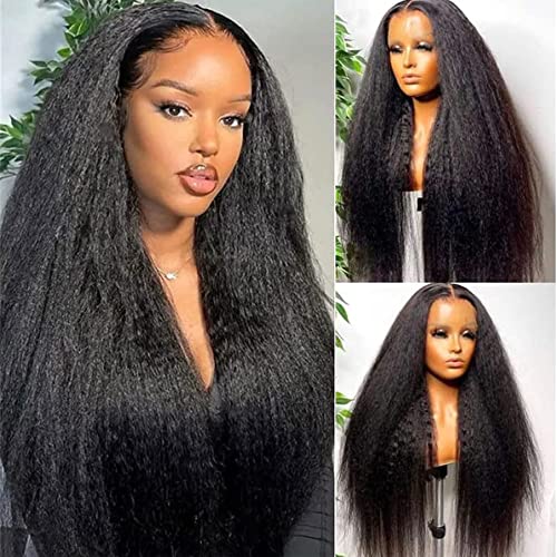 Alidiamond 24 polegadas de cabelos humanos retos de 24 polegadas 13x4 yaki helanjo de cabelo humano reto, 180 Densidade Brasileira Wigs reta Remy Hair Yaki Lace Front Wigs para mulheres negras