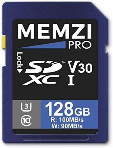 MEMZI PRO 128GB SDXC Memory Card para câmeras Ricoh Pentax K-70, Kp, K-1 Mark II, K-1, Q-S1, 645-Z Escreva gravação V30 4K