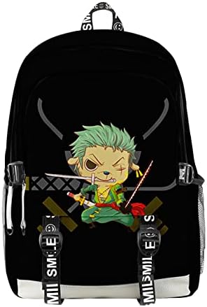 Isaikoy Anime One Piece Luffy Zoro Backpack Bag Bag Daypack Satchel A10