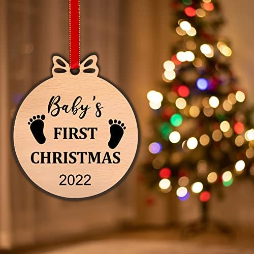 Sariuros Baby's First Christmas Ornament 2022, bebês do bebê 1º Ornamentos de Natal menino menina, novo bebê de natal