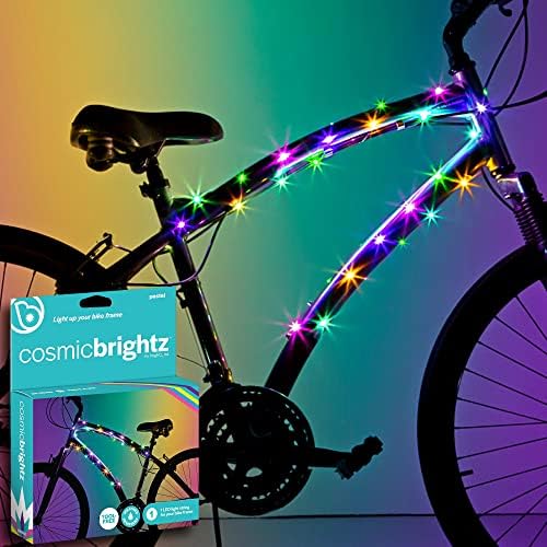 Brightz Cosmicbrightz LED LED BIQUIDA LUZ DE ROPE - 6,5 pés de corda - alimentado com bateria com interruptor ligado/desativado - Ultra Bright Color mantém sua viagem divertida e segura para crianças, adolescentes e adultos