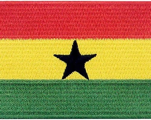 Embtao Gana Bandeira Bordeira Bordada Moral Nacional Apliques Ferro Em Sew no Emblema Ganês