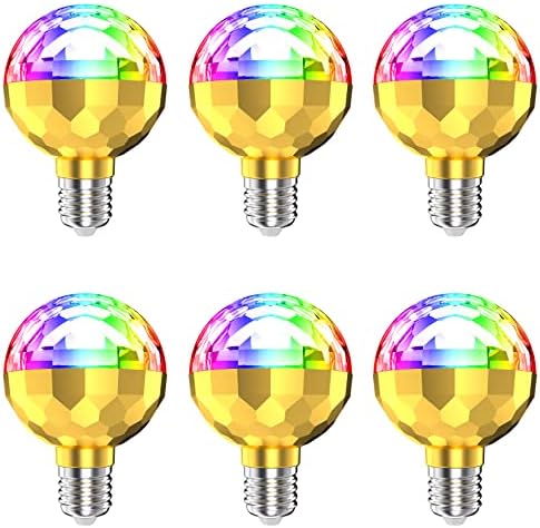 YDJOO cor lâmpada rotativa LED 6W RGB Alteração de lâmpadas de lâmpadas RGB RGB Bulbo de lâmpada corta