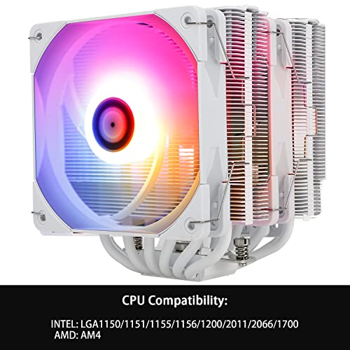 Térmico Assassino sem parto 120 Argb CPU Argb Refrigerador de ar, 6 tubos de calor, ventilador TL-C12W-S PWM, capa de alumínio de alumínio, tecnologia AGHP, para AMD AM4/AM5/Intel LGA 1700/115X/1200/2011 2011
