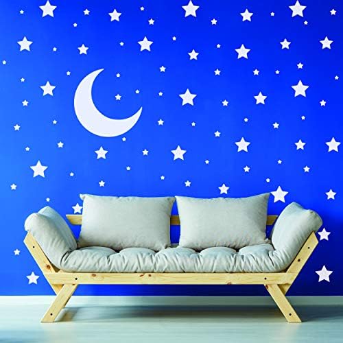 Adesivos de estrelas brancas - quarto com tema de espaço decalque decalque de papel de parede - decalques de sala de viveiro da lua estrela para parede - 220 adesivos