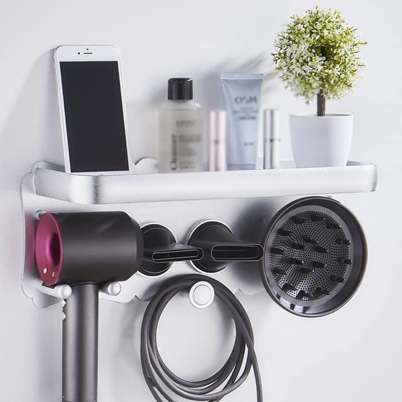 Xjjzs banheiro prateleira de cabelo secador de categor de parede de parede de parede rack prateleira de cozinha banheiro de banheiro
