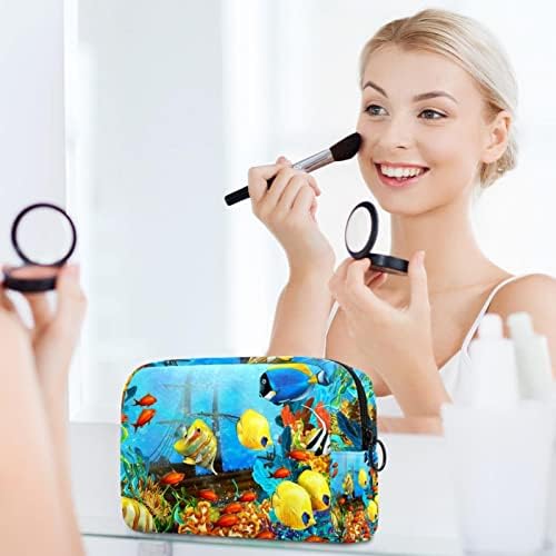 Tbouobt Bolsa cosmética para mulheres, bolsas de maquiagem Bolsa de higiene pessoal espaçosa presente de viagem, peixe